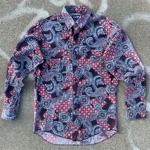 Vintage Wrangler paisley button up shirt.
